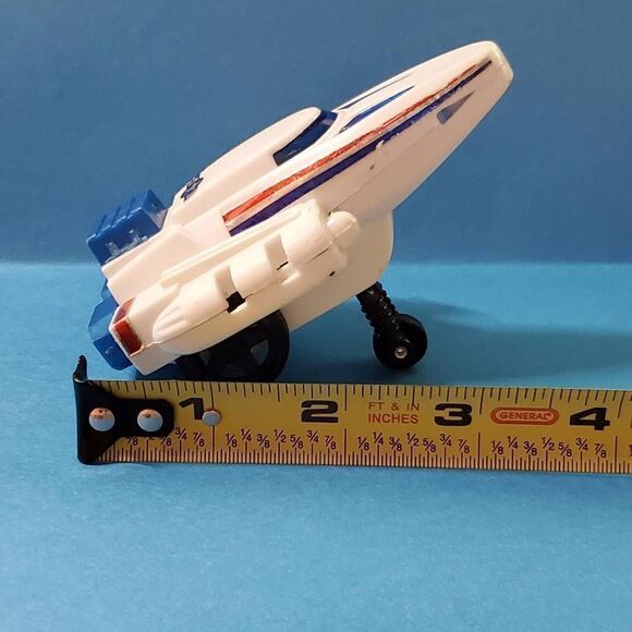 vintage SL Uk design USAF Friction Action Jet Plane - White & Blue - Picture 6 of 7